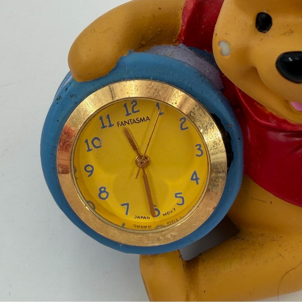 Vintage Disney Winnie the Pooh Clock Figurine w/Honey Pot by Fantasia - 3” Tall - Picture 3 of 5